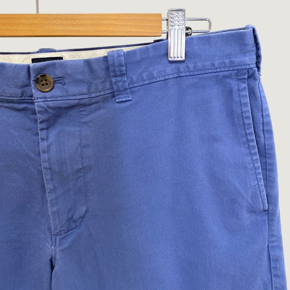 J.Crew Chino Shorts Mens 33 Blue Excellent 9" Inseam Cotton Twill Flat Front